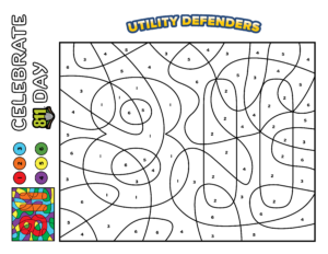 An image of the 811 Day coloring sheet